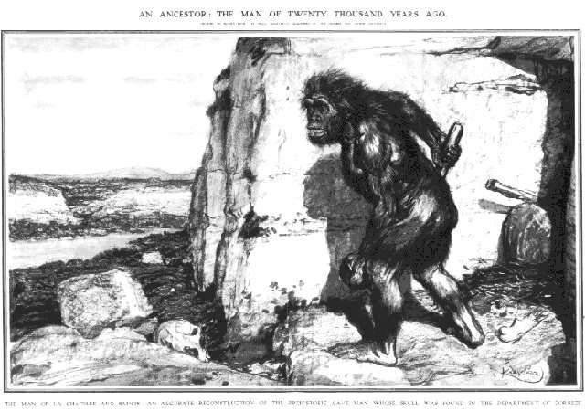 František Kupka, La Chapelle-aux-Saints Neanderthal reconstruction, 1909