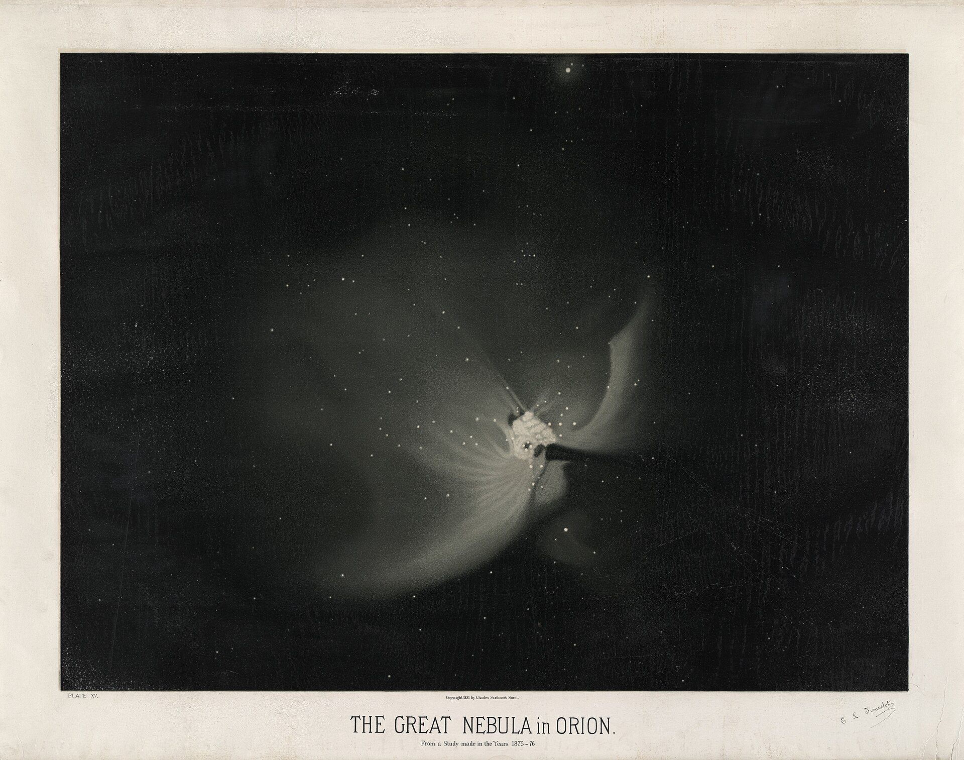 Trouvelot, The Great Nebula in Orion